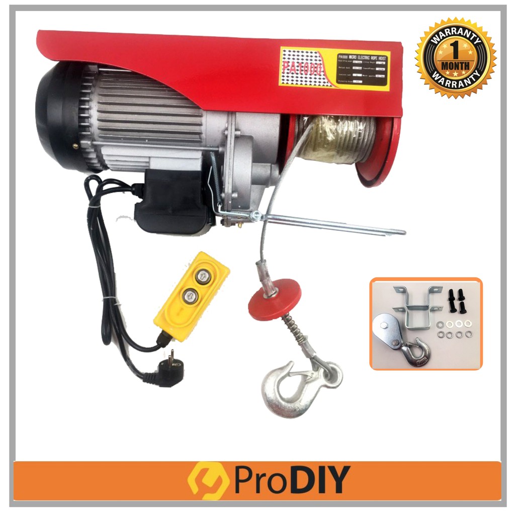 PA1000/500 Wire Rope Mini Electric Hoist (1800w) | Shopee Malaysia