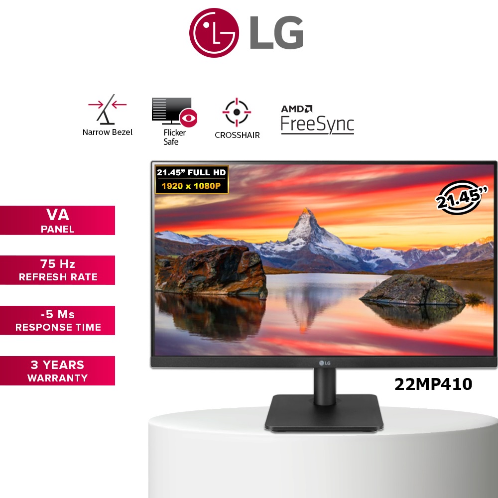 LG 21.5" Monitor 75Hz 22MP410 Full HD AMD Freesync Monitor (21.5 ...