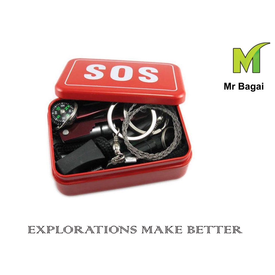SOS Kit Self Help Outdoor Sport Camping Hiking Survival Emergency Gear ...