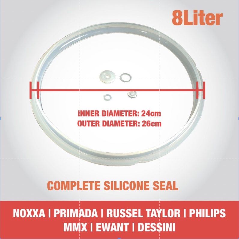 8 Lites Primada Pressure Cooker Silicone Seal, Silicone Belt, Spare Parts
