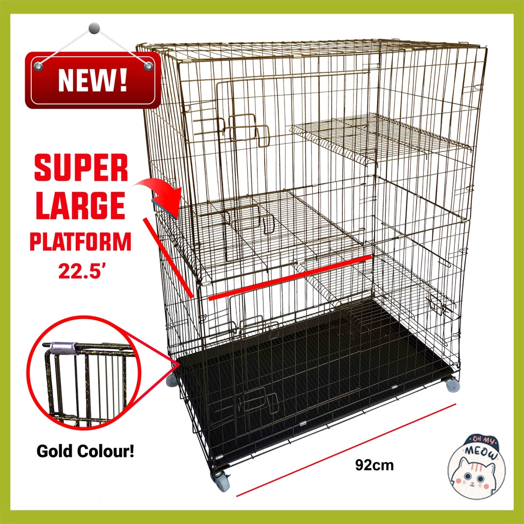 (PLATFORM BESAR) 3 level Cat Cage / Sangkar Kucing Besar 3 Tingkat ...