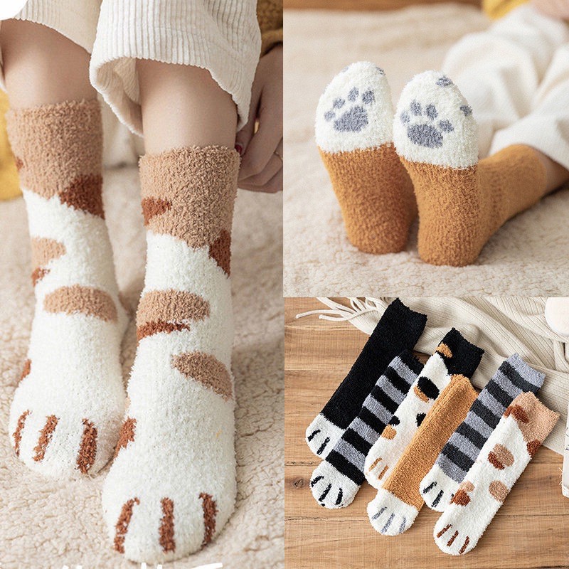 Cute Cat Warm Sleeping Socks Stokin Pantang Maternity Stocking ...