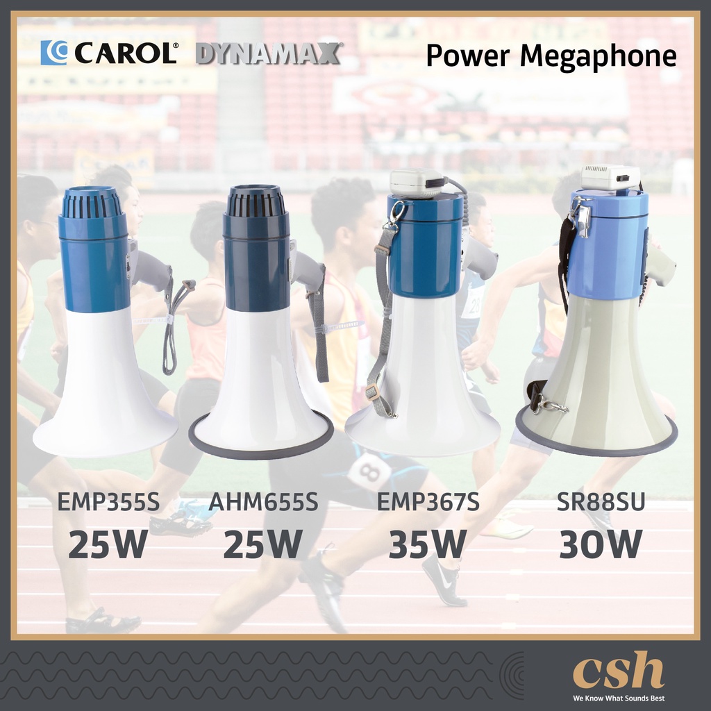 Dynamax Sr88su 30w Sr99sur 30w Carol Emp367s 35w Emp355s 25w Power Megaphone Pembesar Suara