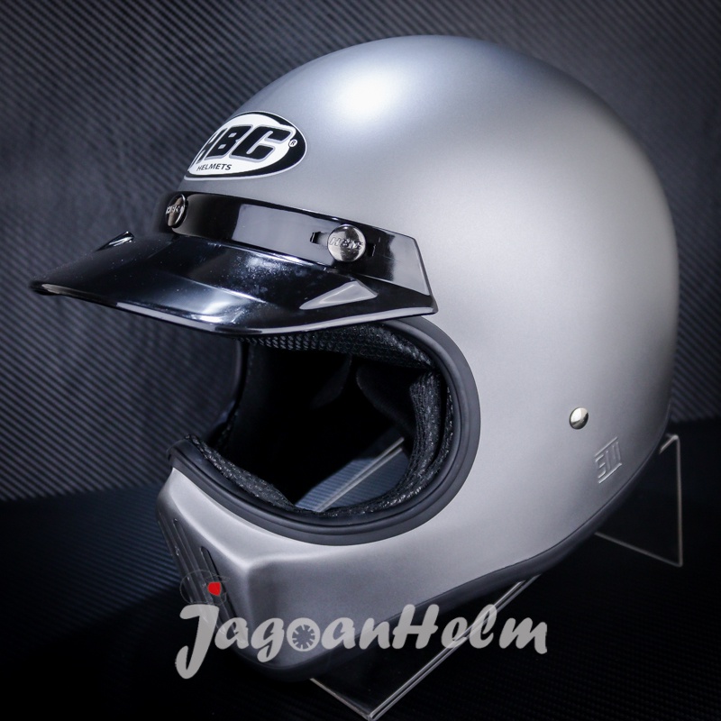 Hbc Helmet HBC CAKIL SOLID | Gray DOFF | Classic RETRO FULLFACE ...