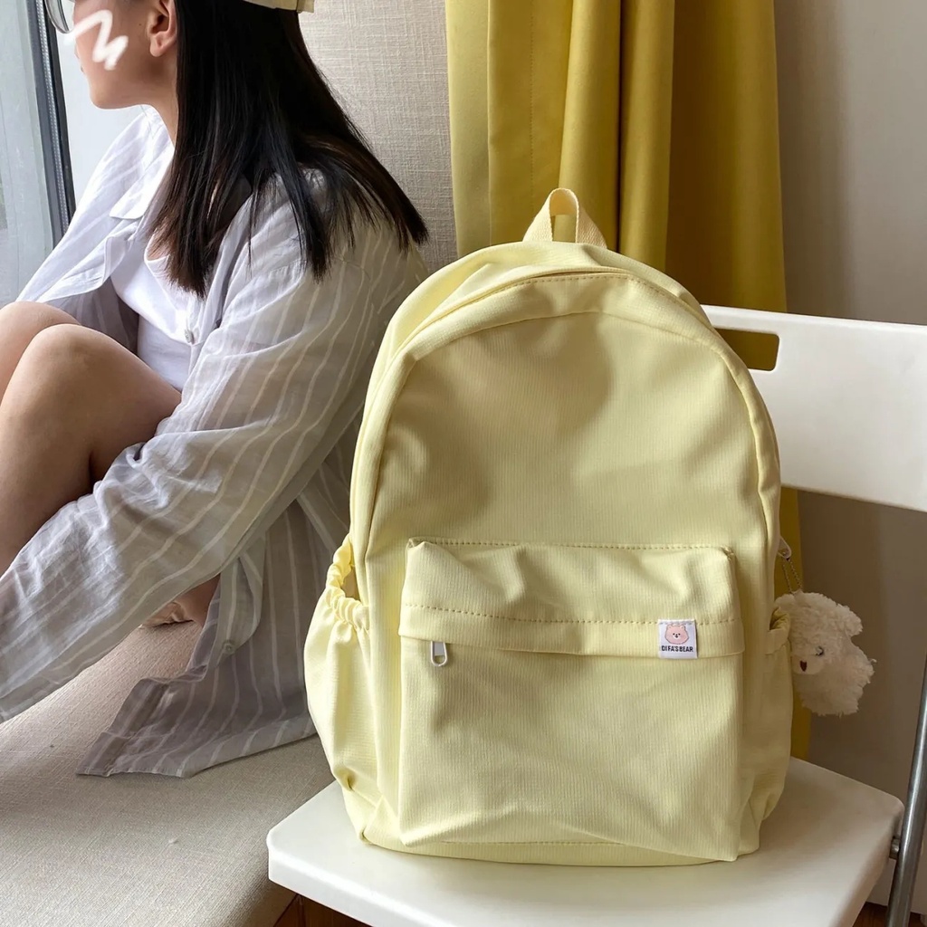 Cream Color Series Korean Version ins Schoolbag Female Harajuku Campus Simple All Match Backpack Japanese Style High School Student Shopee Malaysia