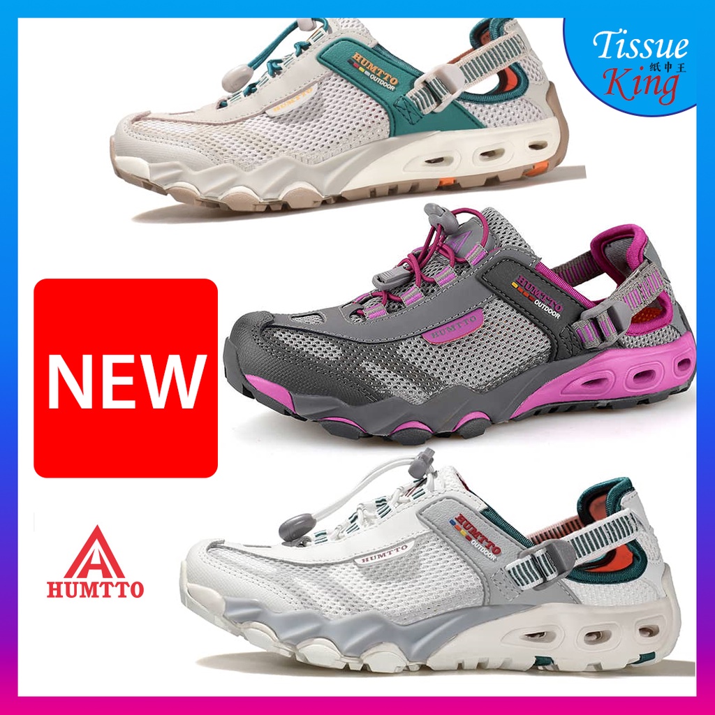 [New !]HUMTTO Leather Female Outdoor Mesh Hiking Aqua Shoes Water Shoes