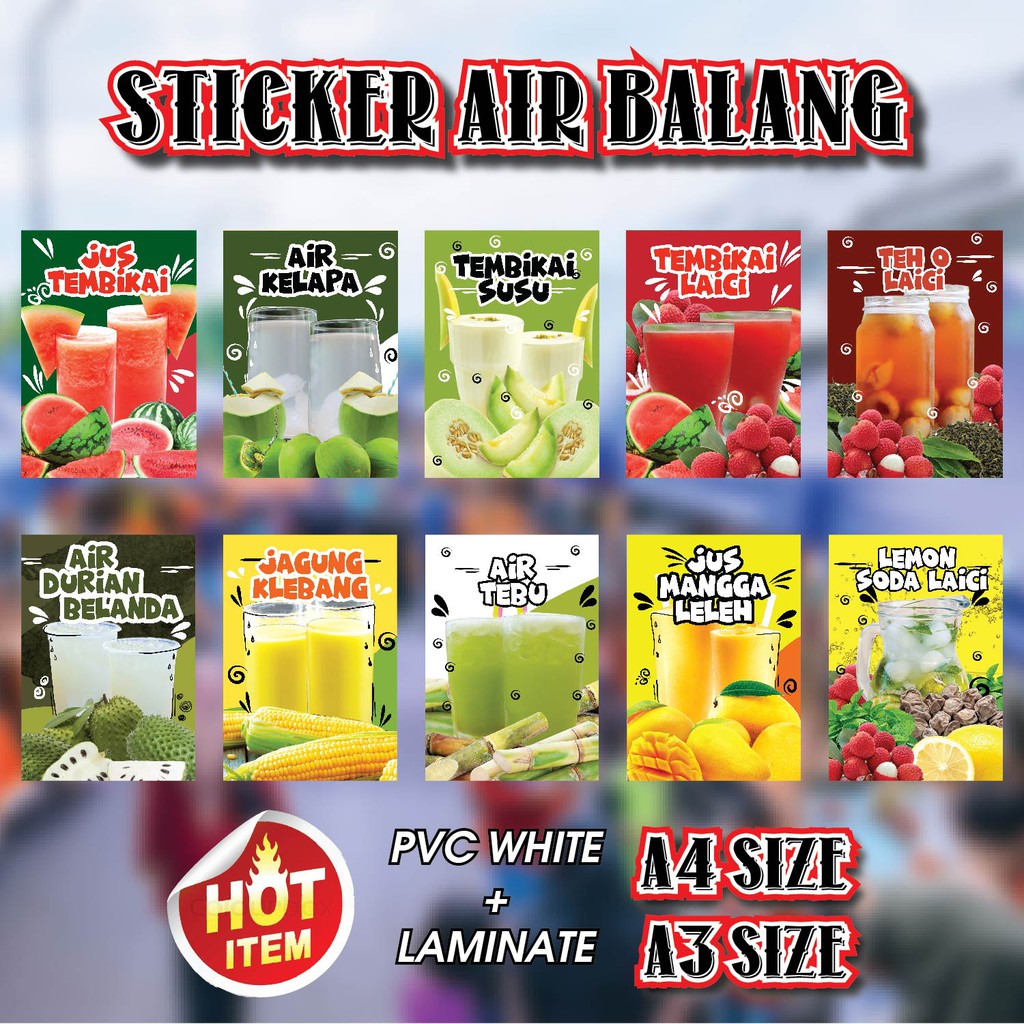 Sticker Air Balang Saiz A4 Hot Item Shopee Malaysia 5582