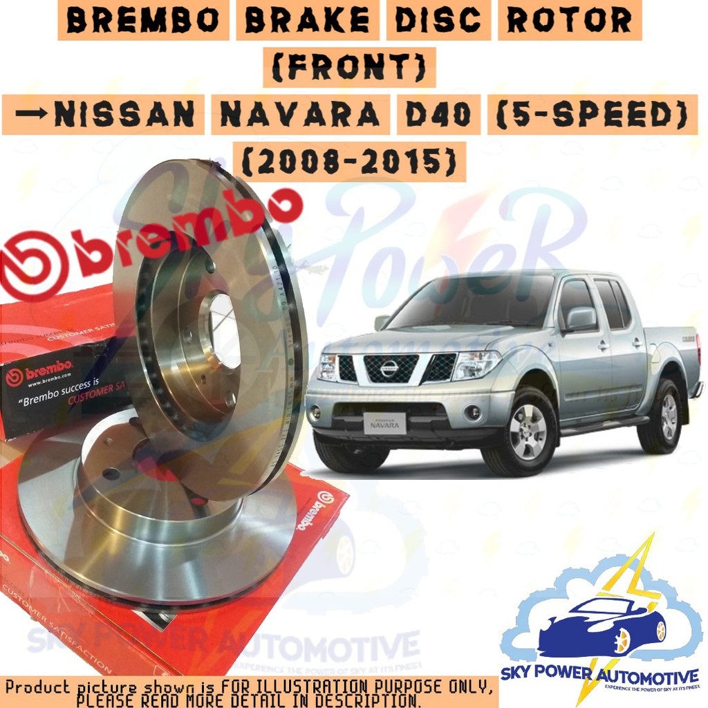 BREMBO NISSAN NAVARA D40 (5 SPEED) BRAKE DISC ROTOR (FRONT) | Shopee ...