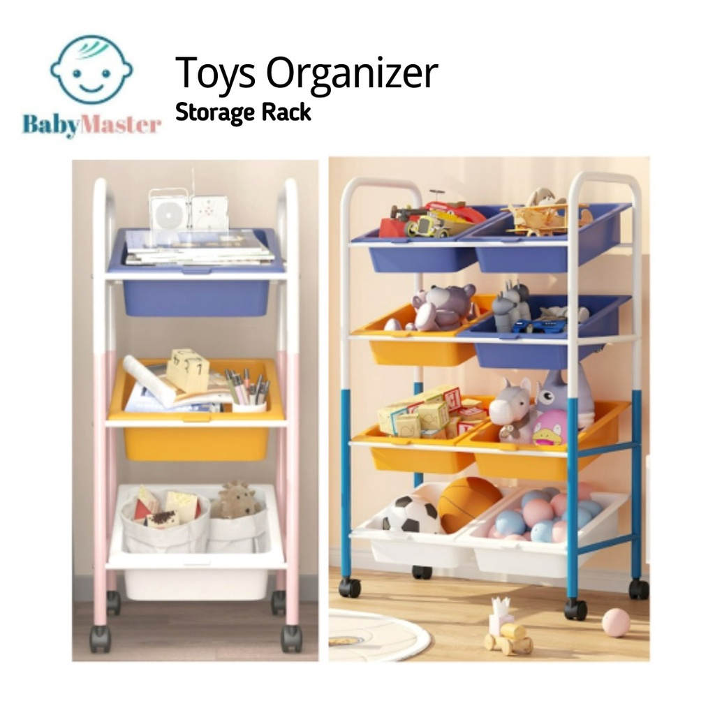 Single/Double/Three Row Kids Toys Organizer & Storage Rack Children's