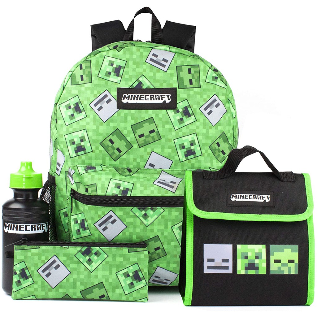 Kids Minecraft Backpack 4 Piece School Set