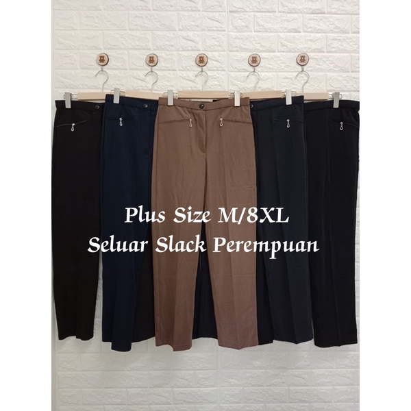 🔥1065🔥Extra Plus Size M-8XL Seluar Slack Perempuan Seluar Kerja Panjang ...