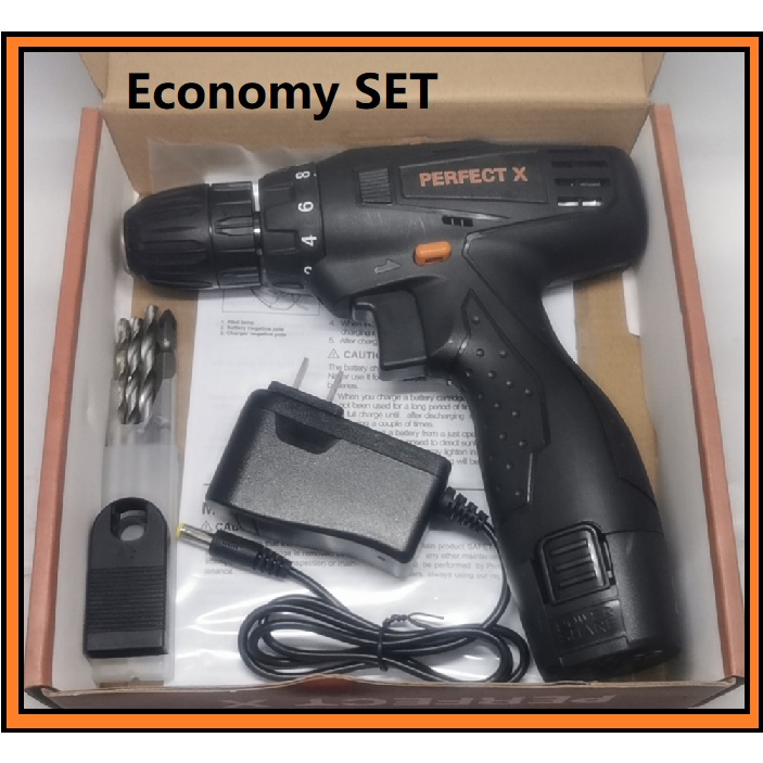 YLK Economy SET 12V CORDLESS DRILL Battery Drill Hand Drill Shopee