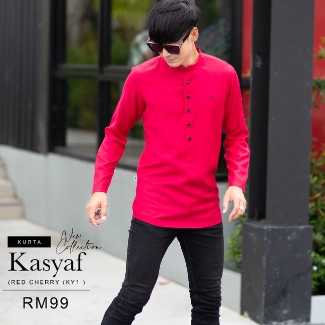 KURTA KASYAF ELRAH EXCLUSIVE ( RED CHERRY ) Shopee Malaysia