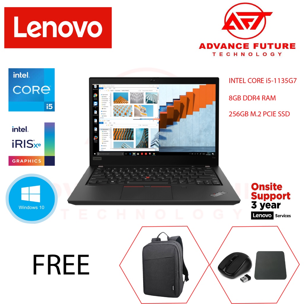 Lenovo ThinkPad T14 Gen 2 20W0S00B00 14'' FHD Laptop ( I5-1135G7, 8GB ...