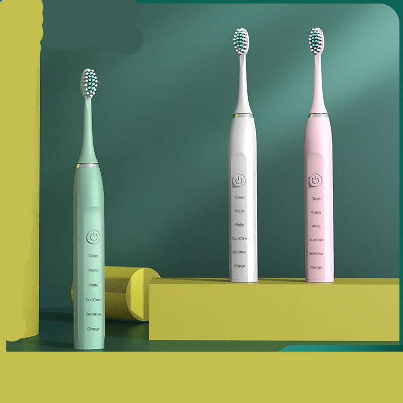 Ready Stock Electric Toothbrush 5 Modes with Smart Timer 6 Brush Heads