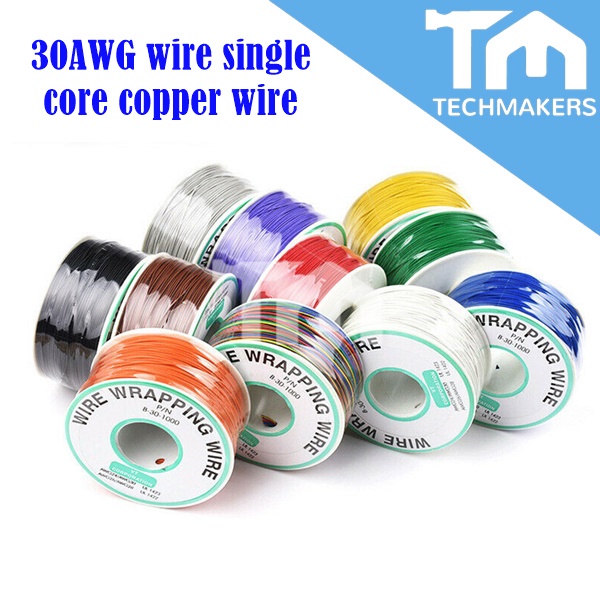 1 Roll of 30AWG Wire Single Core Copper Wire Wrapping Wrap PCB Jumper