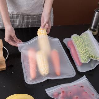 Silicone Food fresh bag fruit meat milk storage containers refrigerator bag  zip