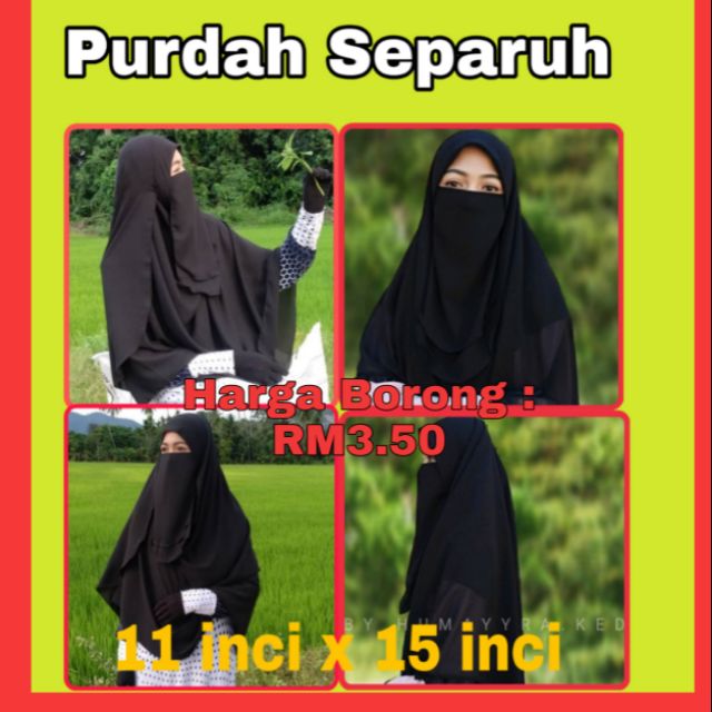 Purdah Separuh - Purdah Half - Borong Purdah byHumayyra | Shopee Malaysia