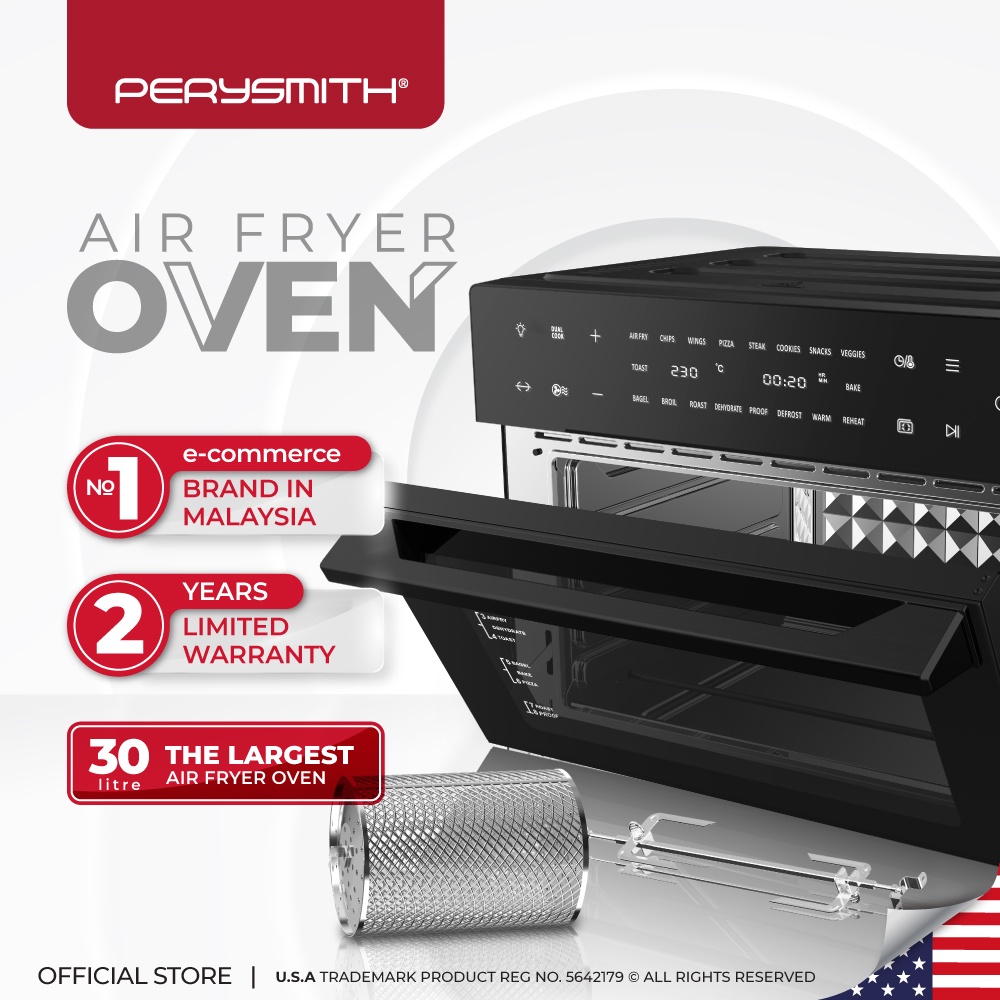 PerySmith Air Fryer Oven (30L) AI10R Shopee Malaysia