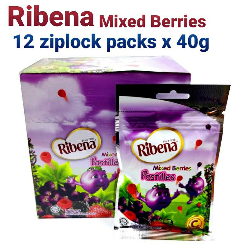 Ribena Pastilles40g X 12 Ziplock Packs10g X5s X36packs