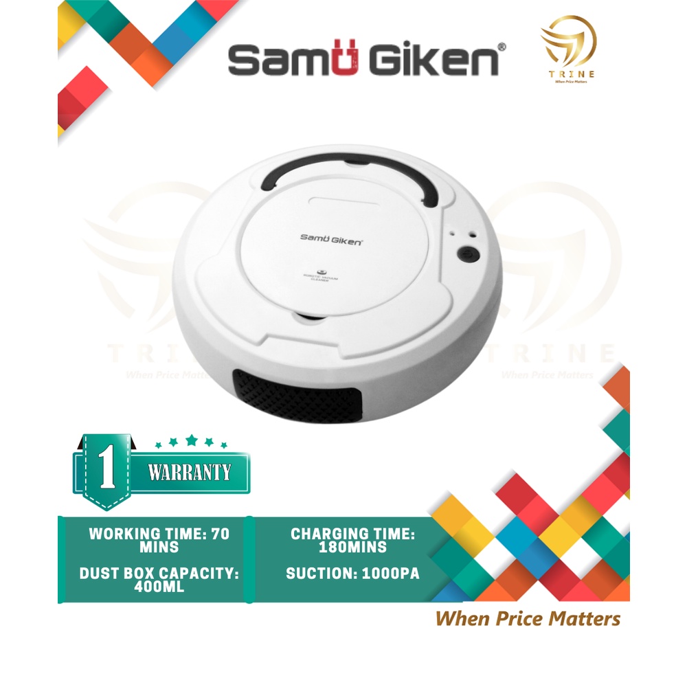 Samu Giken 2 in 1 Robotic Vacuum Cleaner RVCOB8WT Shopee Malaysia