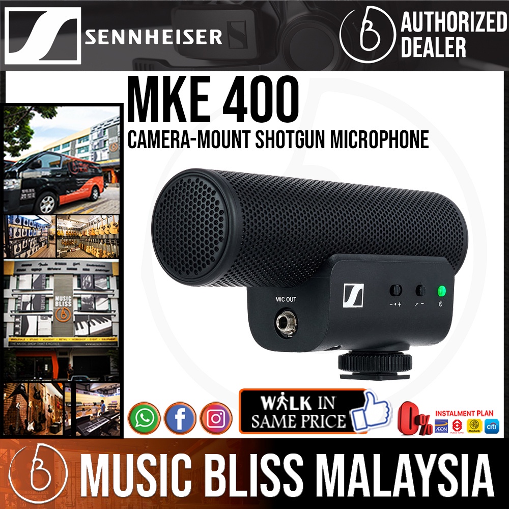 Sennheiser MKE 400 Camera-Mount Shotgun Microphone (MKE400) | Shopee ...