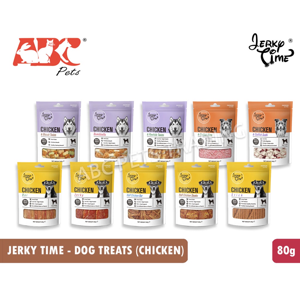 Jerky Time Dog Treats / Snacks Chicken / Chicken with Codfish (80g