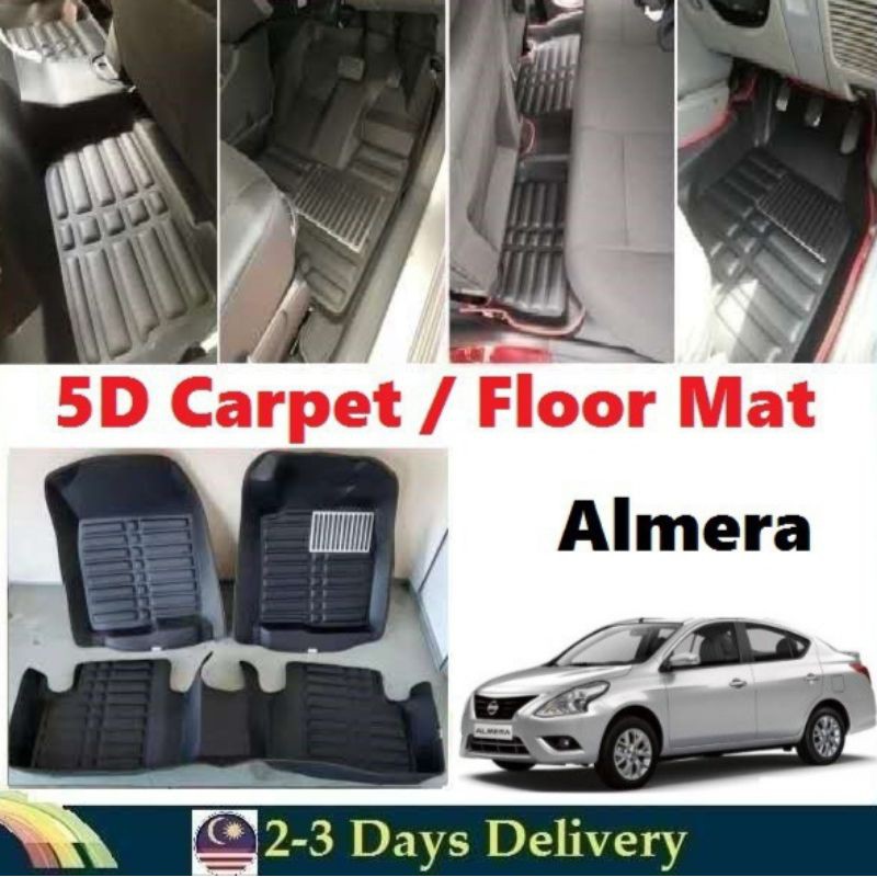 🔥[my ready stock]🔥5d floor mats nissan ALMERA Shopee Malaysia