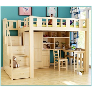 Double deck bed with table new arrivals