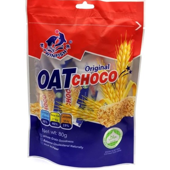 Twinfish Oat Choco Cereal Snack Bar 80g (HALAL)TWIN FISH(POP) | Shopee ...