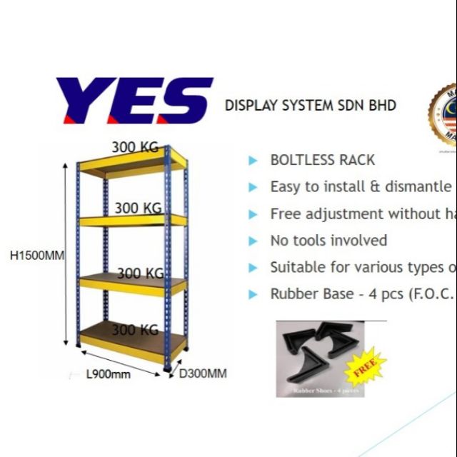 Boltless rack H5' X W3' HDf board | Shopee Malaysia