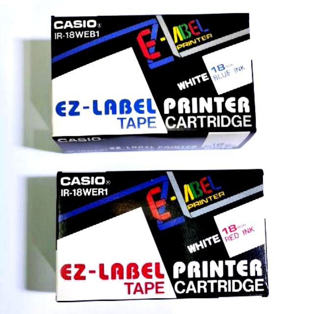Casio EZ LABEL PRINTER TAPE CARTRIDGE 18mm Red or Blue ink Original made in Japan Shopee Malaysia