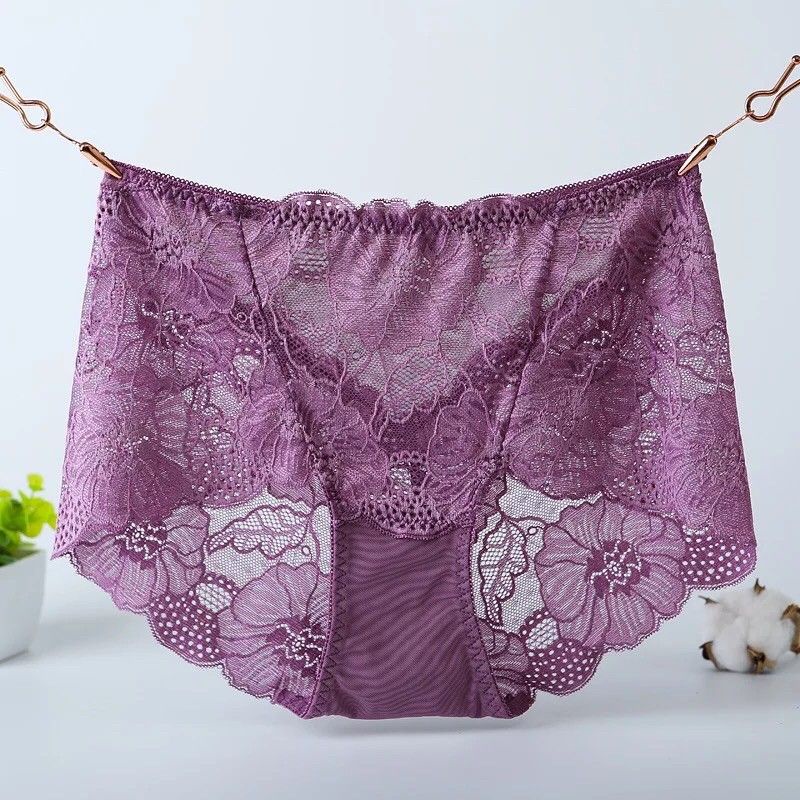 Plus Size Panties Woman Highwaist Sexy Lace Panties Underwear Seluar ...