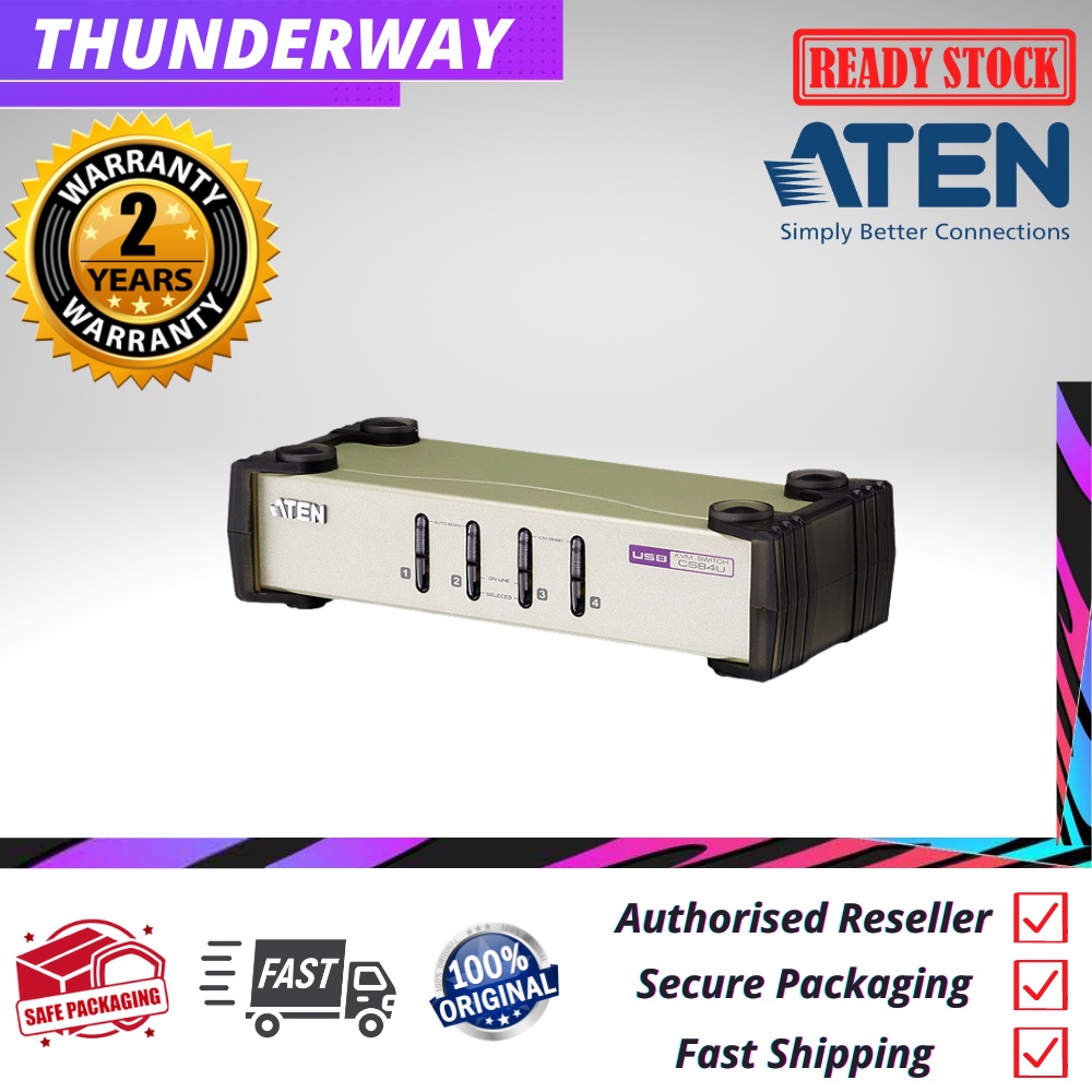ATEN Cs84u 4-Port Ps/2-Usb Vga Kvm Switch | Shopee Malaysia