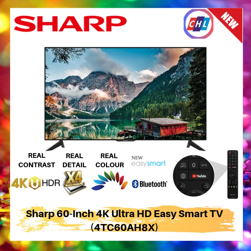 Sharp 60-Inch 4K Ultra HD Easy Smart TV (4TC60AH8X) | Shopee Malaysia