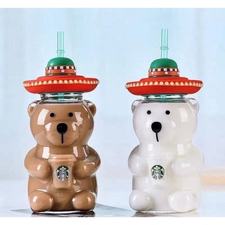 Starbucks bear cup Latin American style Cute bear shape milk Straw