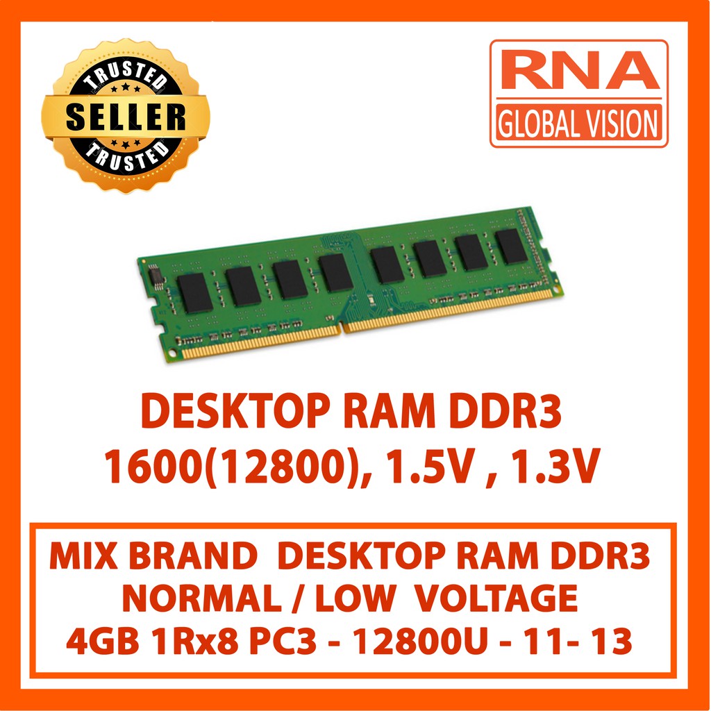 RAM DESKTOP DDR3 | DESKTOP RAM DDR3 - 4GB | PC RAM DDR3 - 4GB | RAM 4GB ...