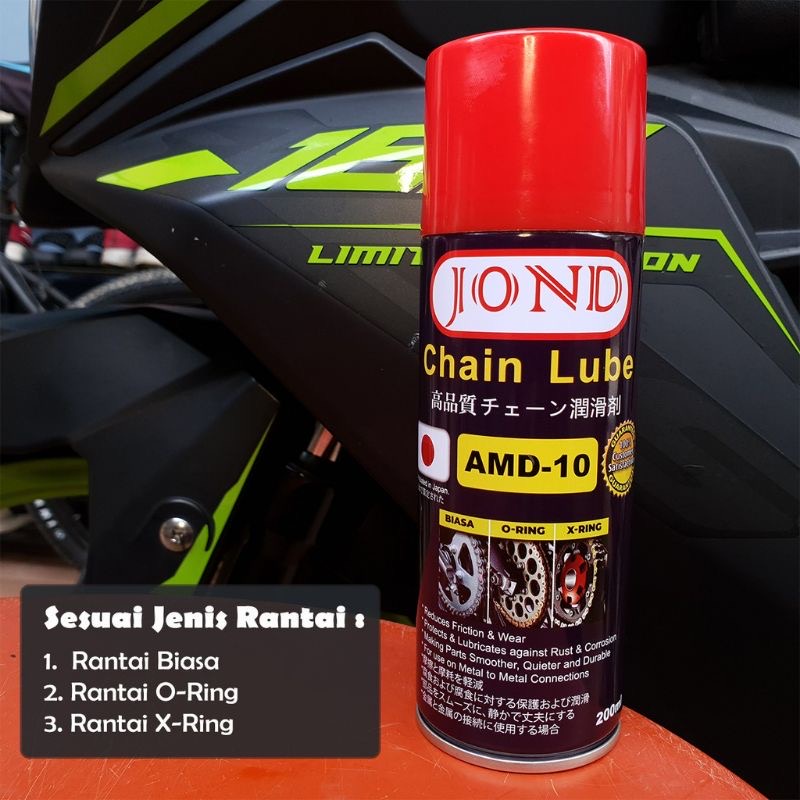 JOND Chain Lube White Lithium Grease Chain Lubricant Spray Minyak ...