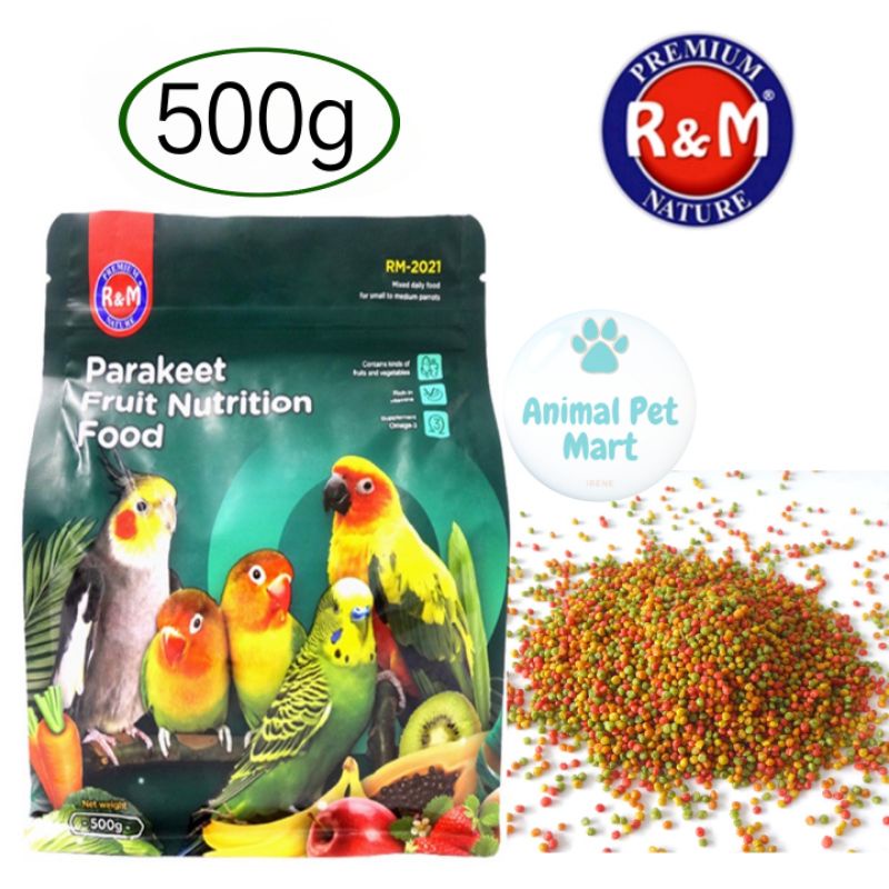 R&M Parakeet Fruit Nutrition Food / Zupreem Parrot Food / Bird Food ...