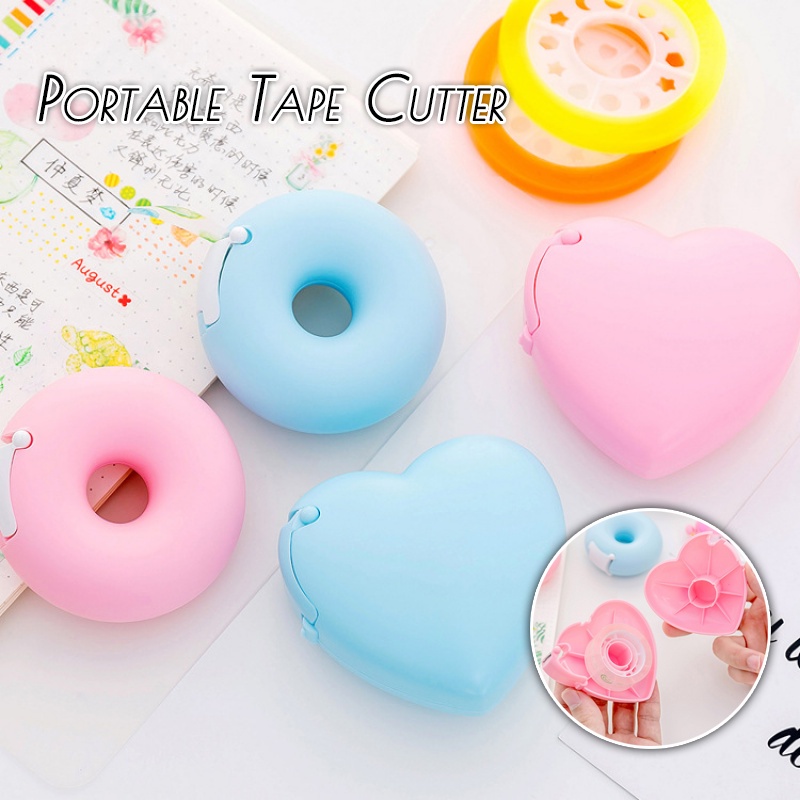 Invisible Tape Cutter Cartoon Stationery Portable Donut Tape Cutter ...