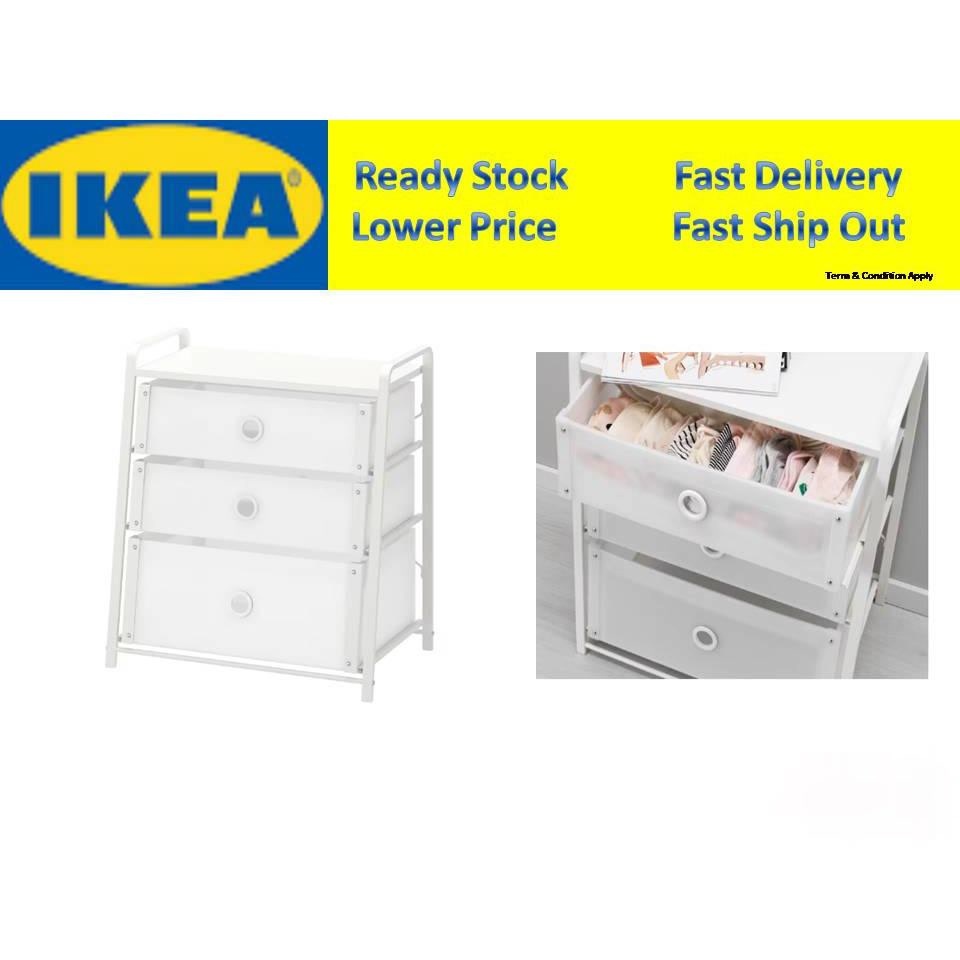 IKEALOTE Chest of 3 drawers, white55x62 cm Shopee Malaysia
