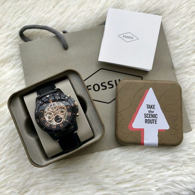 Fossil Original Grant Sport Automatic Black Leather Watch ME 3138 Shopee Malaysia