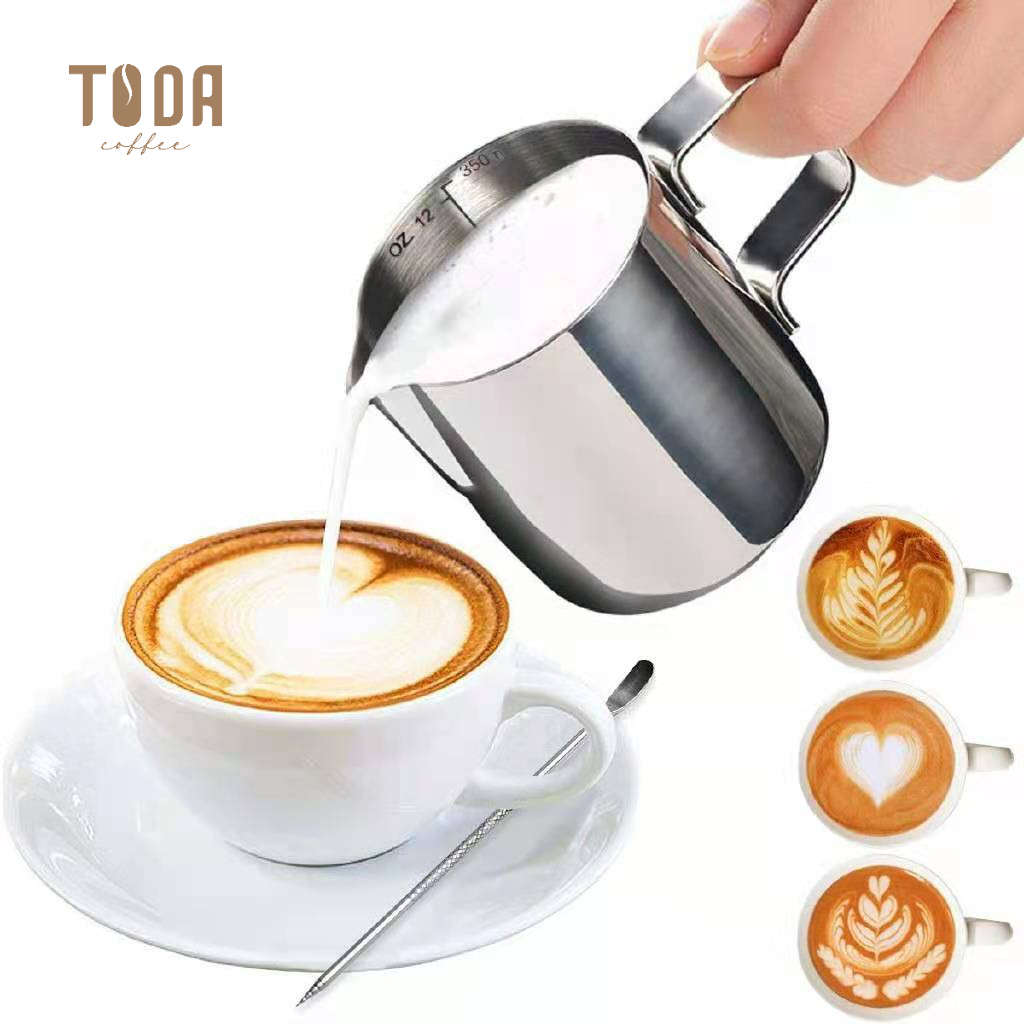 Stainless Steel Latte Art Pitcher Milk Frothing Coffee Pitcher - [350ML ...