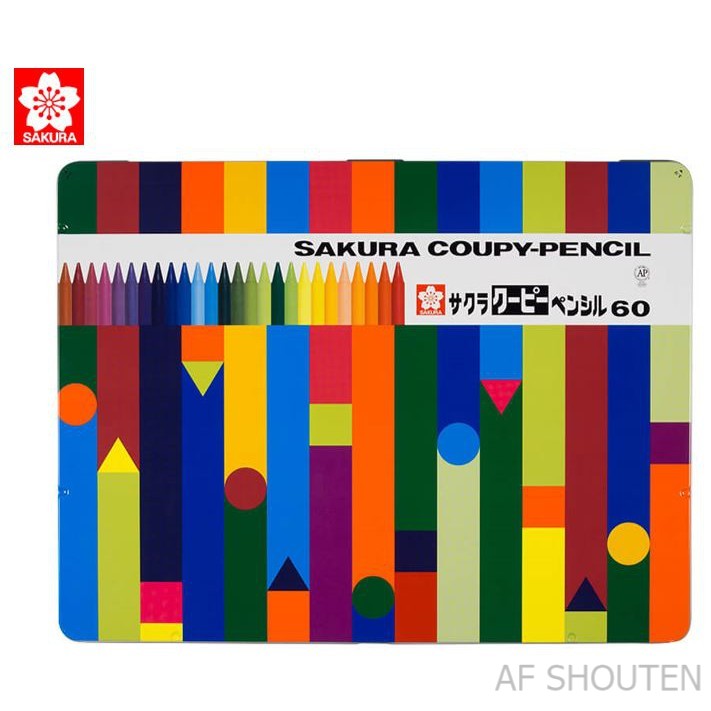 [ORIGINAL] SAKURA COUPY-PENCIL Colour Pencils 60 Colors Metal Case Set ...