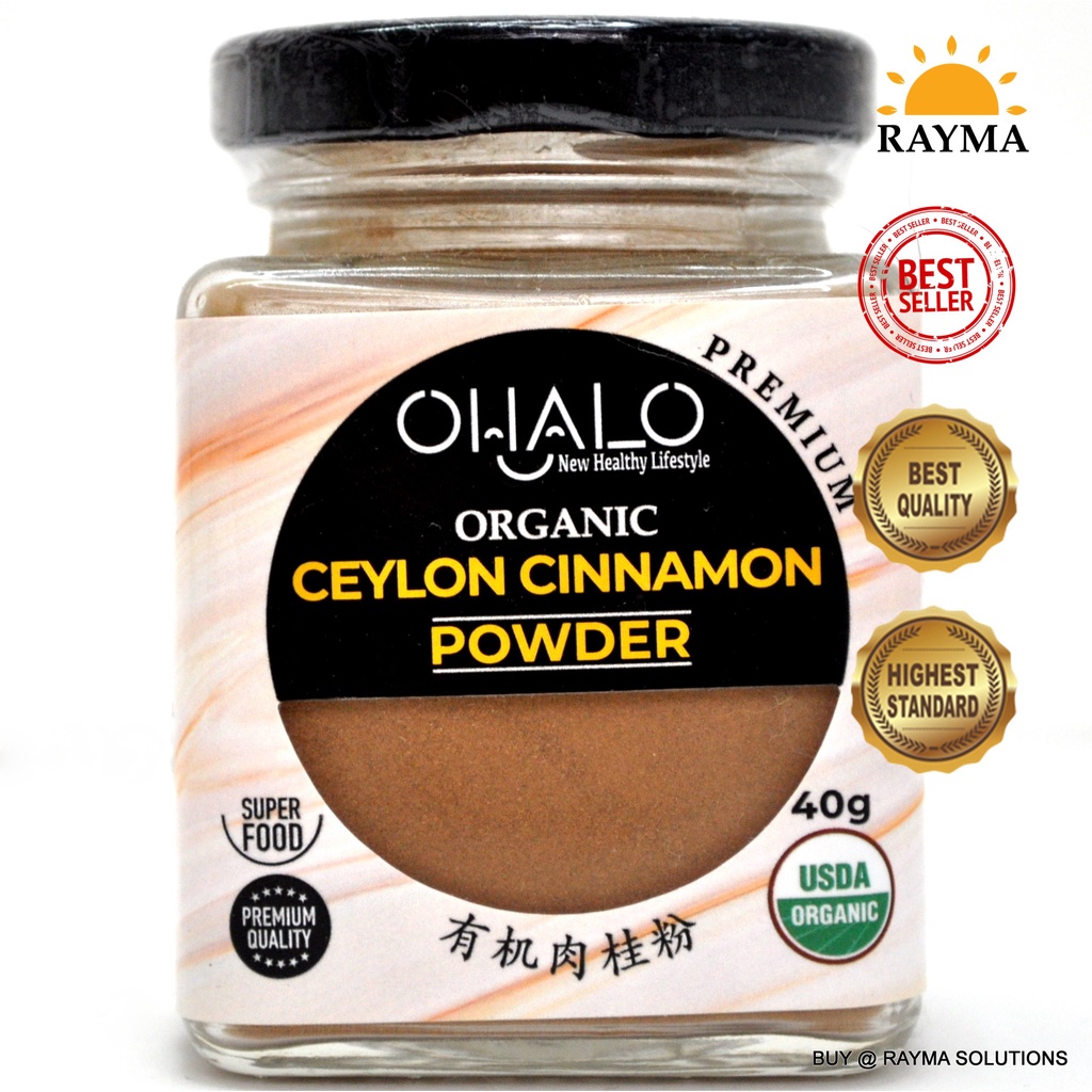OHALO Organic True Ceylon Cinnamon Powder, ALBA Grade A, 60g | Shopee ...