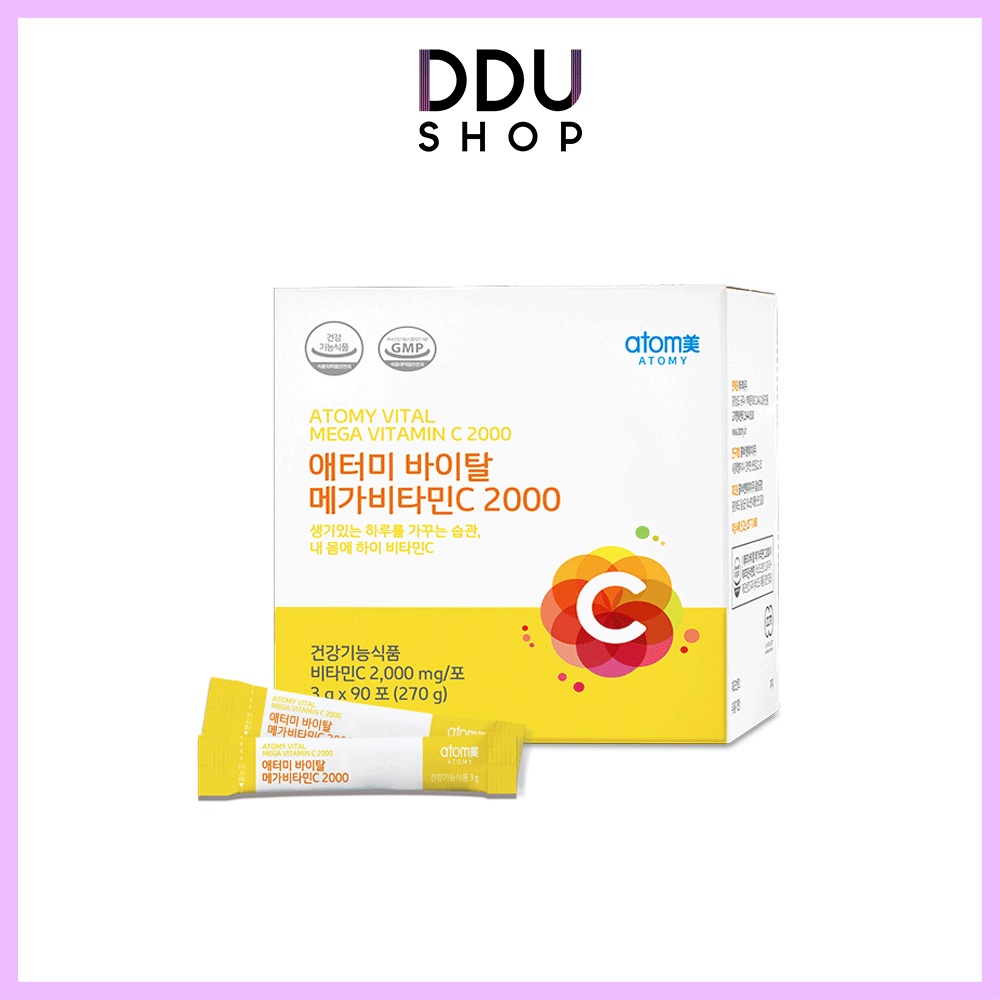 Poudre De Vitamine C ATOMY Vital Color - 90 Sachets De 2g (500mg De Vit C Par Dose) - Fabriqué En Corée
