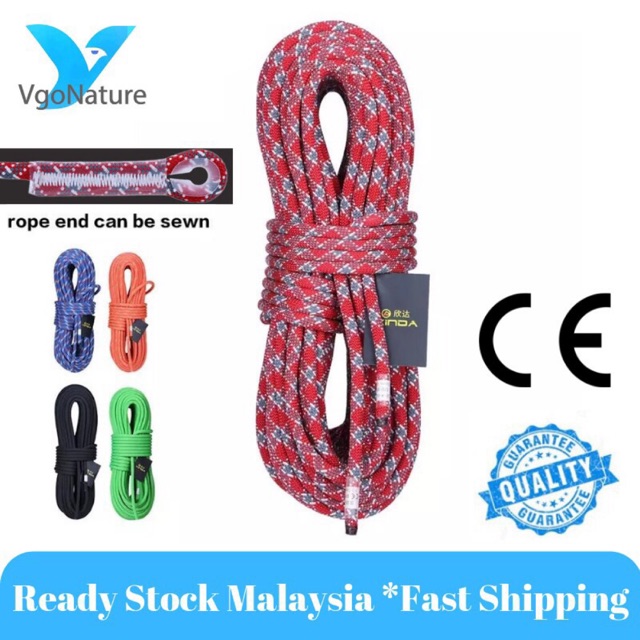 VgoNature 20M Rock Climbing Static Rope Safety Survival Static 21kN to ...