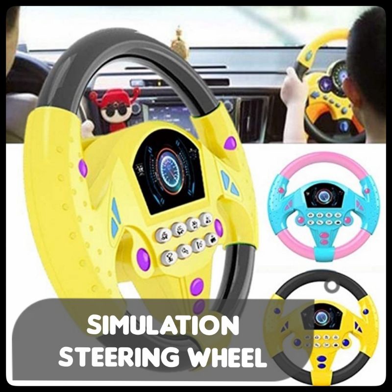 🔥 Simulation Steering Wheel Toy with Sound Effects Early Learning ...