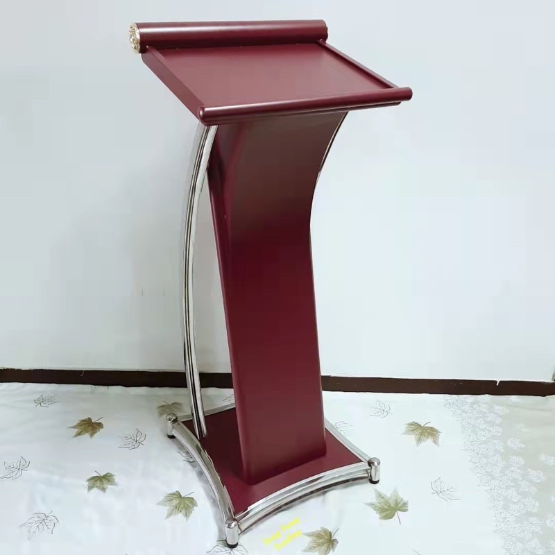 Pre-Assembled 117x49x49 IRON Executive Rostrum + Acrylic Logo Stainless ...