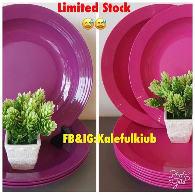 Tupperware Deep Plate Pink and Purple (1set = 4pcs) | Shopee Malaysia